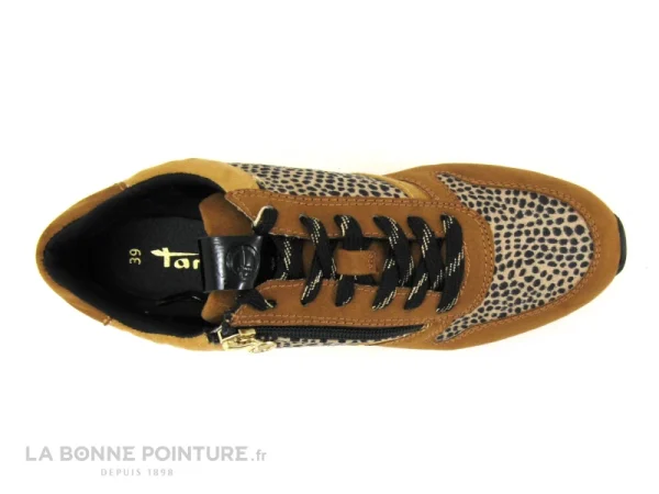 haute qualité Budget 🔥 Tamaris 1-23604-27 Cognac Leopard – 👟 Sneakers Mode Femme ✔️ 7