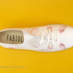 mode Tout neuf 🥰 Fabiolas 25113 – Blanc – Plumes – Basket Basse Femme ❤️ 19