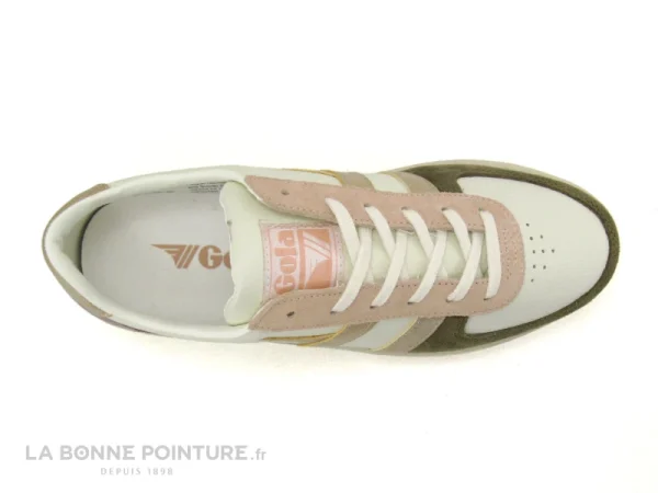 Budget 👍 Gola GRANDSLAM Quadrant – Blanc Kaki Rose Gold – 👟 Sneakers Mode Femme 🎉 solde en ligne 7