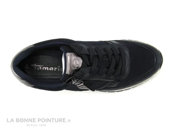 Le moins cher ✨ Femme Tamaris 1-23709-27 Navy – 👟 Sneakers Bleu Marine -Semelle Compensee 👍 Boutique officielle 7