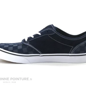 Coupon 🔥 Junior Vans Atwood Deboss Chkrbrd – VN0A45JS0PP1 – Basket Cuir Bleu 😀 magasins pas chers 15