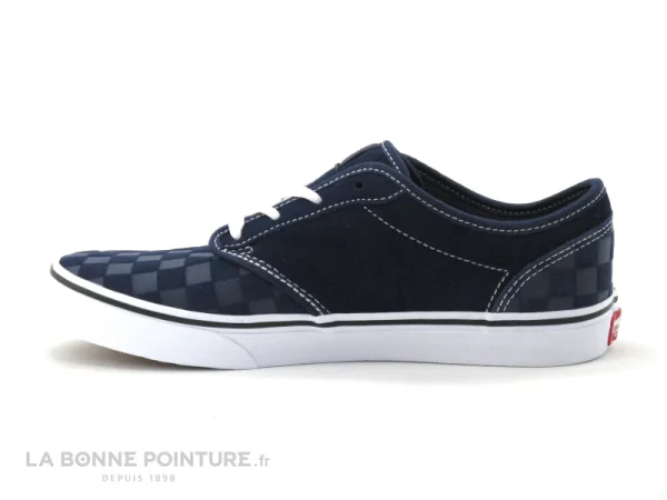 Coupon 🔥 Junior Vans Atwood Deboss Chkrbrd – VN0A45JS0PP1 – Basket Cuir Bleu 😀 magasins pas chers 5