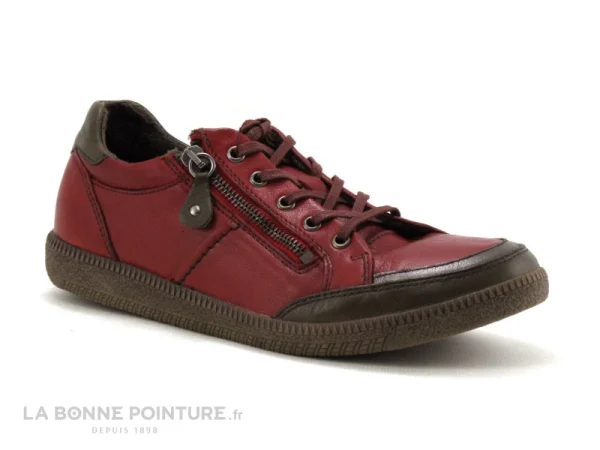 Sortie 💯 Moran’s Morans FETMINI Rouge – Basket Cuir Femme Lacet Et Zip 🔔 Les achats en ligne 1