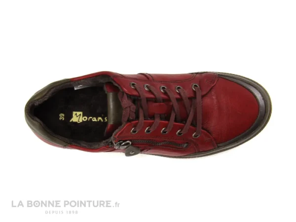 Sortie 💯 Moran’s Morans FETMINI Rouge – Basket Cuir Femme Lacet Et Zip 🔔 Les achats en ligne 7