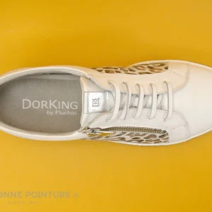 magasin Sortie 🔥 Dorking KAREN D8506 – Blanc Argent – Chaussure Femme Lacet Et Zip ⌛ 19