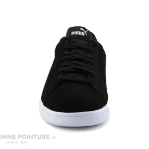 Nouveau 😍 Puma SMASH V2 SD Junior Black – Basket Basse Cuir Velours Noir 🛒 Meilleur Prix Garanti 11