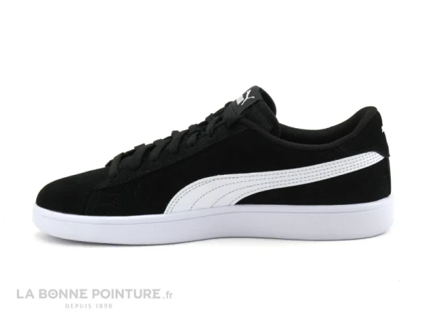 Nouveau 😍 Puma SMASH V2 SD Junior Black – Basket Basse Cuir Velours Noir 🛒 Meilleur Prix Garanti 4