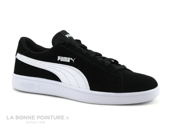 Nouveau 😍 Puma SMASH V2 SD Junior Black – Basket Basse Cuir Velours Noir 🛒 Meilleur Prix Garanti 6