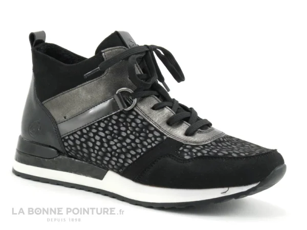 magasins pour Nouveau 🎁 Remonte R2543-42 – Noir – Gris Metal – Pois – Chaussure Montante Femme 💯 1