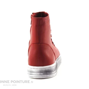 Meilleur prix 🛒 Lily Mood 26-1220 Red – 🥾 Boots Femme Cuir Rouge – Elastique 😉 magasin pour 15