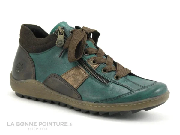 Remise 🤩 Remonte 1481-12 Bleu Et Marron – Chaussure Montante Femme 🛒 achat pas cher 1