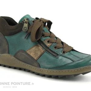 Remise 🤩 Remonte 1481-12 Bleu Et Marron – Chaussure Montante Femme 🛒 achat pas cher 17